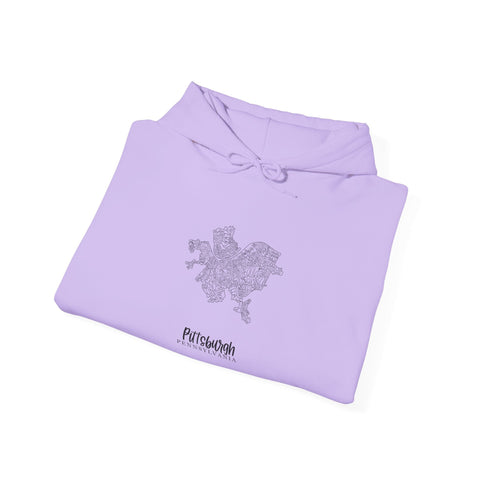Pittsburgh Neighborhood Map Unisex Heavy Blend™ Hooded Sweatshirt Hoodie - YinzerShop