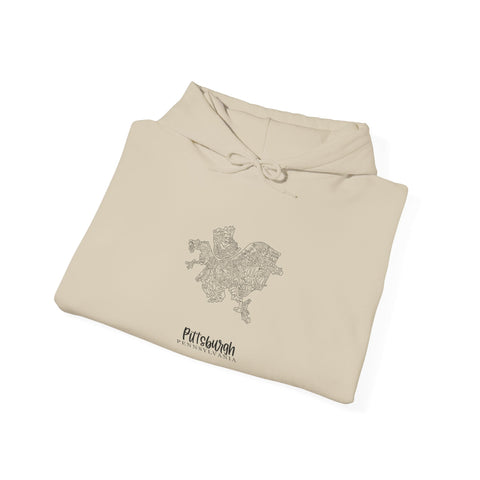 Pittsburgh Neighborhood Map Unisex Heavy Blend™ Hooded Sweatshirt Hoodie - YinzerShop