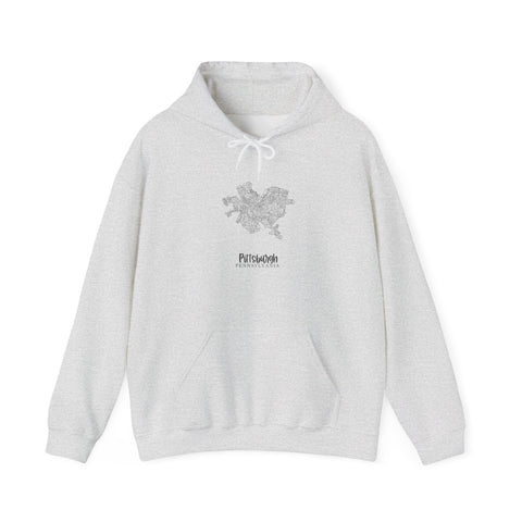 Pittsburgh Neighborhood Map Unisex Heavy Blend™ Hooded Sweatshirt Hoodie - YinzerShop