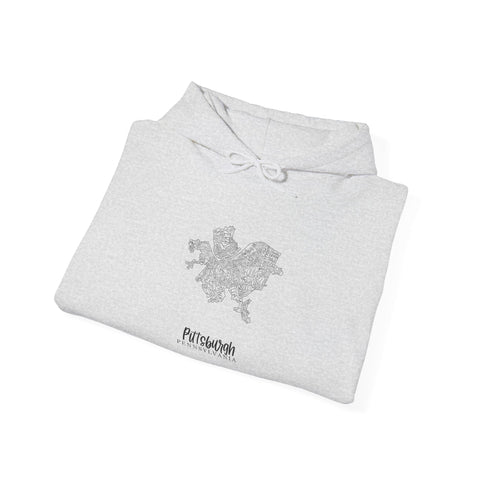 Pittsburgh Neighborhood Map Unisex Heavy Blend™ Hooded Sweatshirt Hoodie - YinzerShop