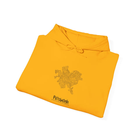 Pittsburgh Neighborhood Map Unisex Heavy Blend™ Hooded Sweatshirt Hoodie - YinzerShop