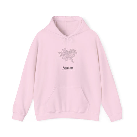 Pittsburgh Neighborhood Map Unisex Heavy Blend™ Hooded Sweatshirt Hoodie - YinzerShop