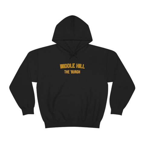 Pittsburgh Neighborhood - Middle Hill - The 'Burgh Neighborhood Series -Hooded Sweatshirt Hoodie Printify Black S 