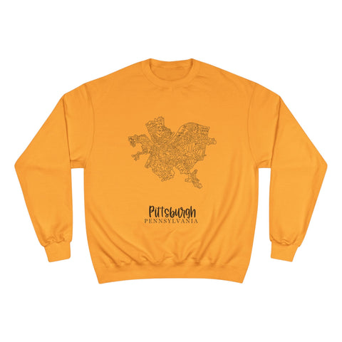 Pittsburgh Neighborhood Sweatshirt – Champion Crewneck Eco Friendly Map Print Sweatshirt - YinzerShop