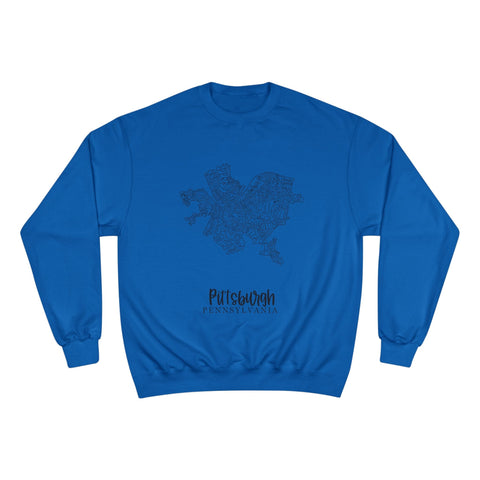 Pittsburgh Neighborhood Sweatshirt – Champion Crewneck Eco Friendly Map Print Sweatshirt - YinzerShop