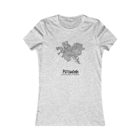 Pittsburgh Neighborhood Tee - Women's Graphic Slim Fit Cotton Crew Neck Shirt T-Shirt - YinzerShop