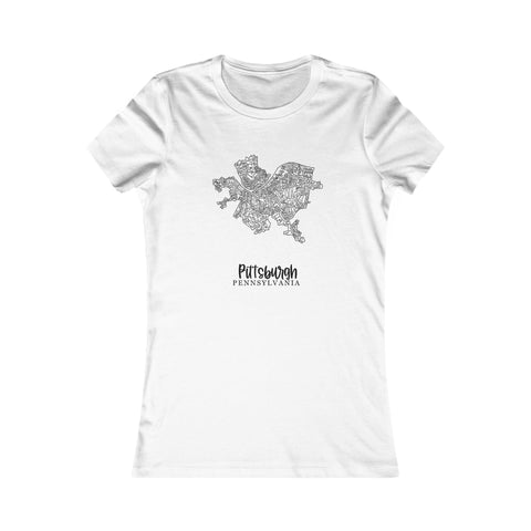 Pittsburgh Neighborhood Tee - Women's Graphic Slim Fit Cotton Crew Neck Shirt T-Shirt - YinzerShop