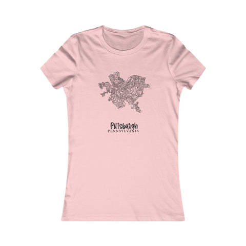 Pittsburgh Neighborhood Tee - Women's Graphic Slim Fit Cotton Crew Neck Shirt T-Shirt - YinzerShop