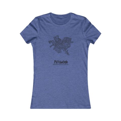 Pittsburgh Neighborhood Tee - Women's Graphic Slim Fit Cotton Crew Neck Shirt T-Shirt - YinzerShop