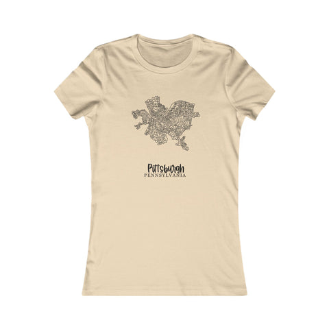 Pittsburgh Neighborhood Tee - Women's Graphic Slim Fit Cotton Crew Neck Shirt T-Shirt - YinzerShop