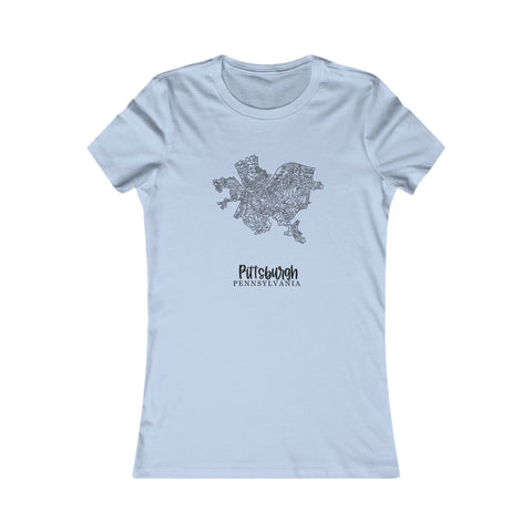 Pittsburgh Neighborhood Tee - Women's Graphic Slim Fit Cotton Crew Neck Shirt T-Shirt - YinzerShop