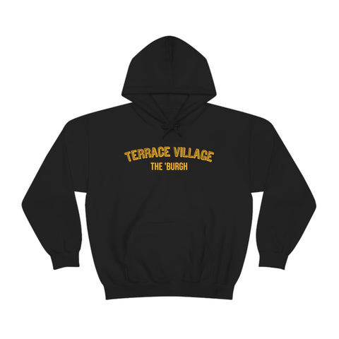 Pittsburgh Neighborhood - Terrace Village - The 'Burgh Neighborhood Series -Hooded Sweatshirt Hoodie Printify Black S 