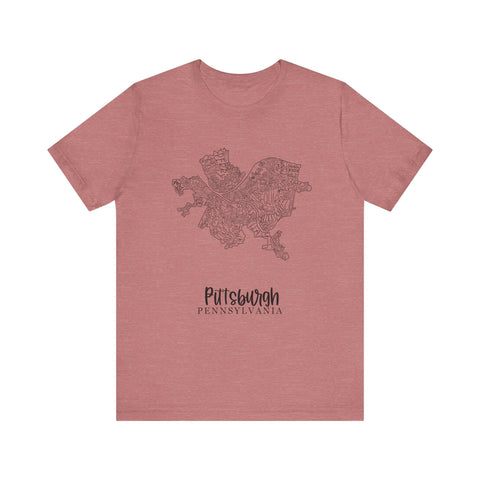Pittsburgh Neighborhoods T-Shirt – Premium Fitted Urban Map Tee, Soft Cotton T-Shirt - YinzerShop