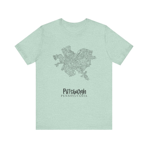 Pittsburgh Neighborhoods T-Shirt – Premium Fitted Urban Map Tee, Soft Cotton T-Shirt - YinzerShop