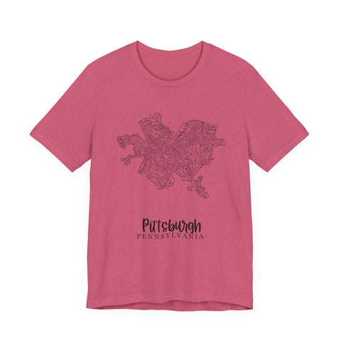 Pittsburgh Neighborhoods T-Shirt – Premium Fitted Urban Map Tee, Soft Cotton T-Shirt - YinzerShop
