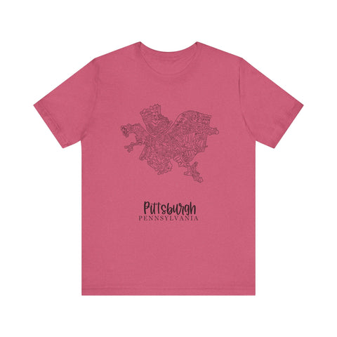 Pittsburgh Neighborhoods T-Shirt – Premium Fitted Urban Map Tee, Soft Cotton T-Shirt - YinzerShop