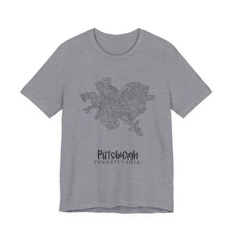 Pittsburgh Neighborhoods T-Shirt – Premium Fitted Urban Map Tee, Soft Cotton T-Shirt - YinzerShop