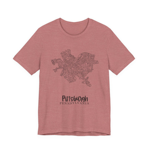 Pittsburgh Neighborhoods T-Shirt – Premium Fitted Urban Map Tee, Soft Cotton T-Shirt - YinzerShop