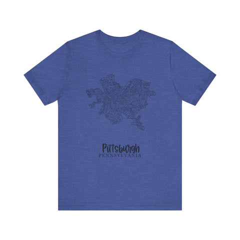 Pittsburgh Neighborhoods T-Shirt – Premium Fitted Urban Map Tee, Soft Cotton T-Shirt - YinzerShop