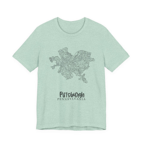 Pittsburgh Neighborhoods T-Shirt – Premium Fitted Urban Map Tee, Soft Cotton T-Shirt - YinzerShop