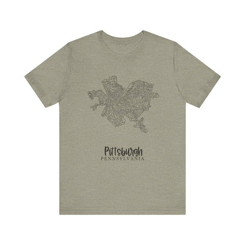 Pittsburgh Neighborhoods T-Shirt – Premium Fitted Urban Map Tee, Soft Cotton T-Shirt - YinzerShop