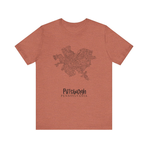 Pittsburgh Neighborhoods T-Shirt – Premium Fitted Urban Map Tee, Soft Cotton T-Shirt - YinzerShop