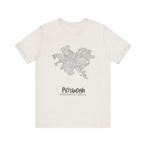 Pittsburgh Neighborhoods T-Shirt – Premium Fitted Urban Map Tee, Soft Cotton T-Shirt - YinzerShop