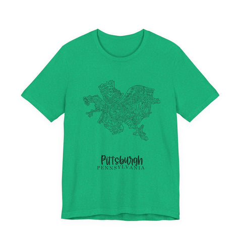 Pittsburgh Neighborhoods T-Shirt – Premium Fitted Urban Map Tee, Soft Cotton T-Shirt - YinzerShop