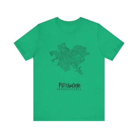 Pittsburgh Neighborhoods T-Shirt – Premium Fitted Urban Map Tee, Soft Cotton T-Shirt - YinzerShop