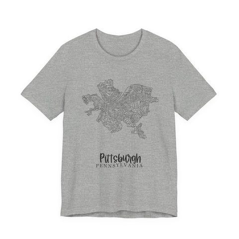 Pittsburgh Neighborhoods T-Shirt – Premium Fitted Urban Map Tee, Soft Cotton T-Shirt - YinzerShop