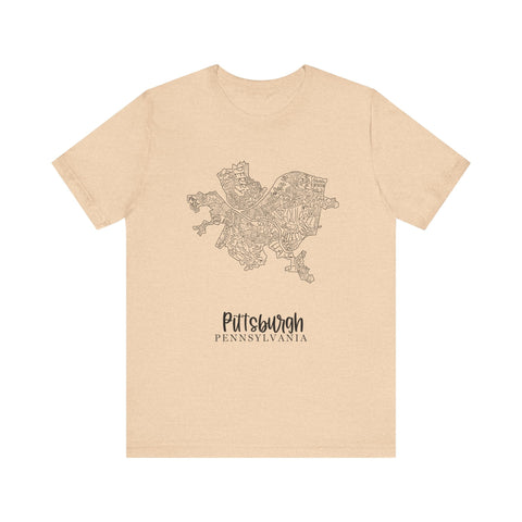 Pittsburgh Neighborhoods T-Shirt – Premium Fitted Urban Map Tee, Soft Cotton T-Shirt - YinzerShop