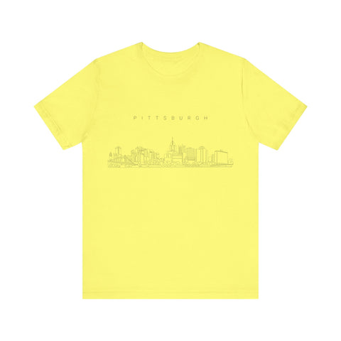 Pittsburgh One Line Drawing of Skyline T-Shirt - Unisex bella+canvas 3001 T-Shirt - YinzerShop
