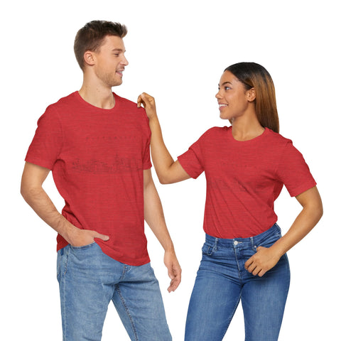 Pittsburgh One Line Drawing of Skyline T-Shirt - Unisex bella+canvas 3001 T-Shirt - YinzerShop