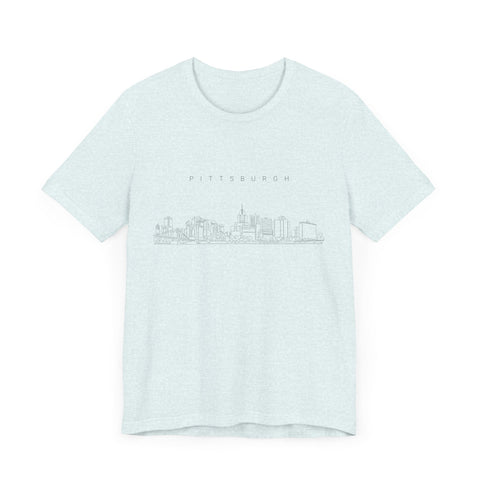 Pittsburgh One Line Drawing of Skyline T-Shirt - Unisex bella+canvas 3001 T-Shirt - YinzerShop