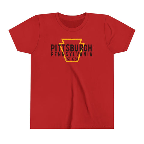Pittsburgh PA Keystone - Youth Short Sleeve Tee Kids Apparel - YinzerShop