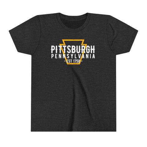 Pittsburgh PA Keystone - Youth Short Sleeve Tee Kids Apparel - YinzerShop
