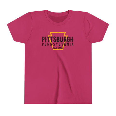 Pittsburgh PA Keystone - Youth Short Sleeve Tee Kids Apparel - YinzerShop