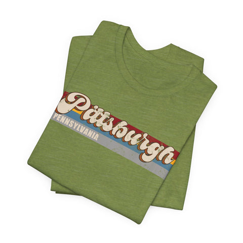 Pittsburgh PA Retro - Unisex Jersey Short Sleeve Tee T-Shirt - YinzerShop