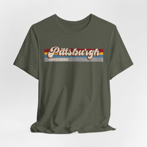Pittsburgh PA Retro - Unisex Jersey Short Sleeve Tee T-Shirt - YinzerShop