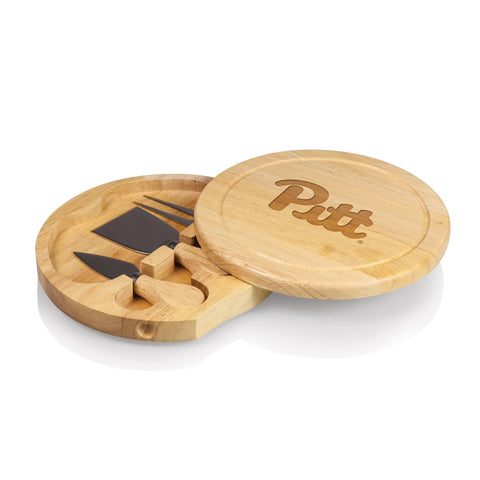 Pittsburgh Panthers Brie Cheese Cutting Board – Split-Level Charcuterie Board Set with Stainless Steel Tools Licensed - YinzerShop