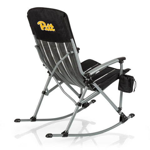Pittsburgh Panthers Rocking Camp Chair - Foldable Camping Chair With Steel Frame Licensed - YinzerShop