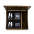 Pittsburgh Panthers Whiskey Box Gift Set - Oak Whiskey Box with Lowball Glasses & Stones Kit Licensed - YinzerShop
