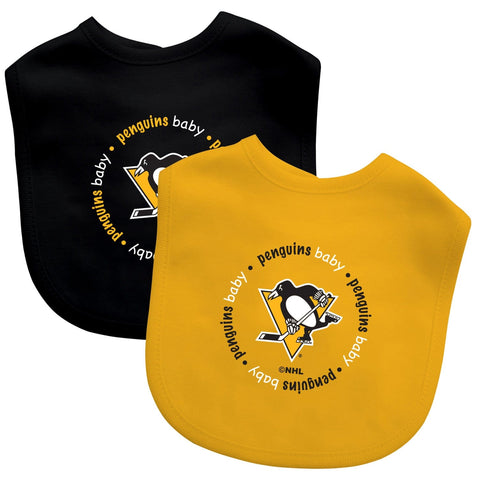 Pittsburgh Penguins Baby Bibs 2-Pack – Embroidered Cotton Front, Machine Washable Bibs - YinzerShop