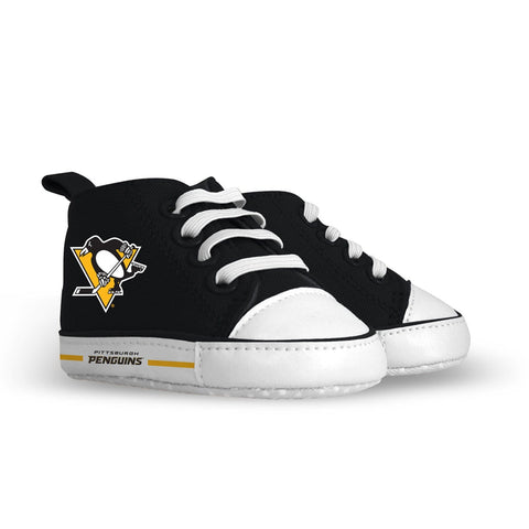 Pittsburgh Penguins Baby Shoes - Soft Sole Infant Hockey Sneakers With Team Logo Wearables - YinzerShop