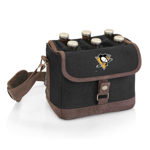Pittsburgh Penguins Beer Caddy Cooler – Waxed Canvas 6 Pack Tote with Opener Licensed - YinzerShop