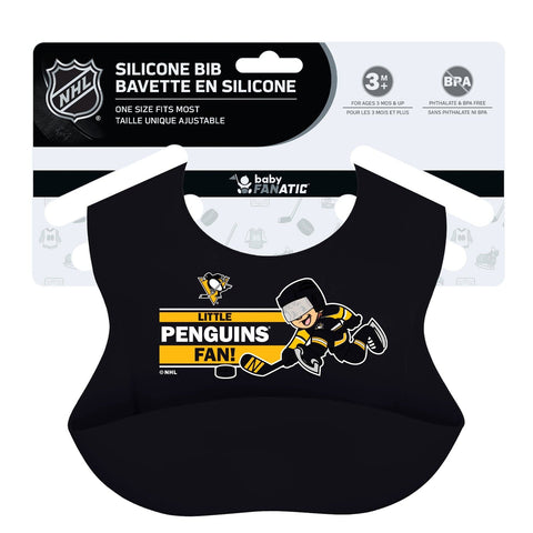 Pittsburgh Penguins Bib – Silicone Baby Bib with Adjustable Neck Strap & Spill Proof Pocket Bibs - YinzerShop