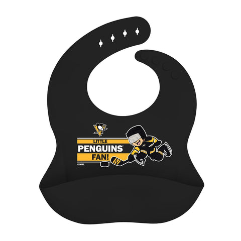 Pittsburgh Penguins Bib – Silicone Baby Bib with Adjustable Neck Strap & Spill Proof Pocket Bibs - YinzerShop