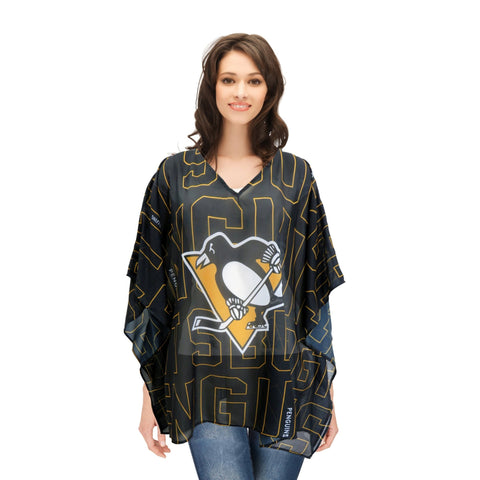 Pittsburgh Penguins Caftan - Licensed Hockey Apparel Lightweight Summer Coverup Caftan - YinzerShop