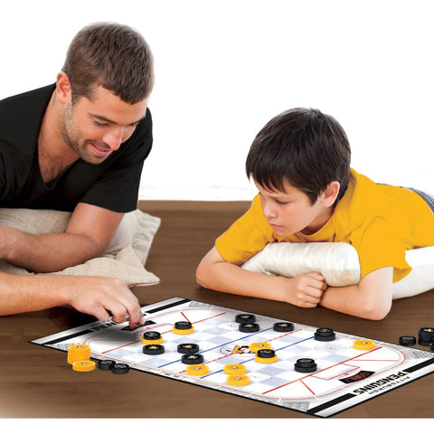 Pittsburgh Penguins Checkers - Licensed NHL Board Game | Family Sports-Themed Checkers Set Classic Games - YinzerShop