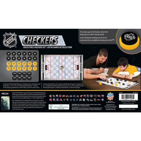 Pittsburgh Penguins Checkers - Licensed NHL Board Game | Family Sports-Themed Checkers Set Classic Games - YinzerShop